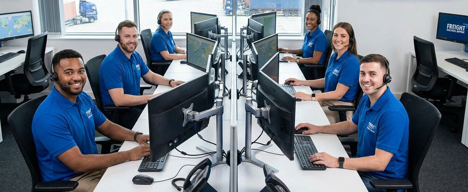 Professional customer support team ready to assist with freight shipping